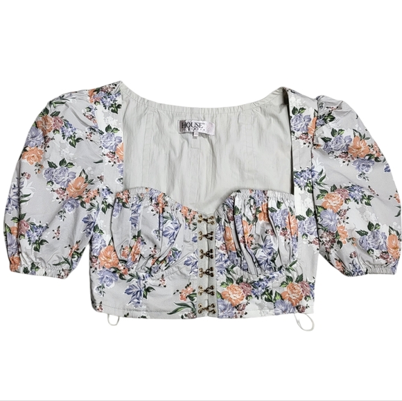 House of CB Tops Floral Print Puff Sleeve Top - Picture 5 of 16